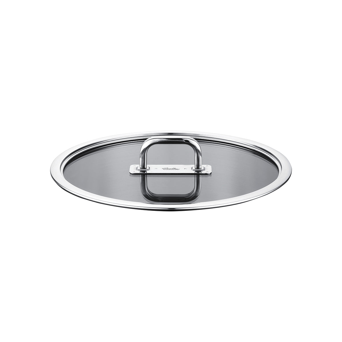 Fissler Viseo® Pro Glass Lid 20 cm with rectangular handle, made in Germany, suitable for Cooking Pot 20 cm; shown on a white background.