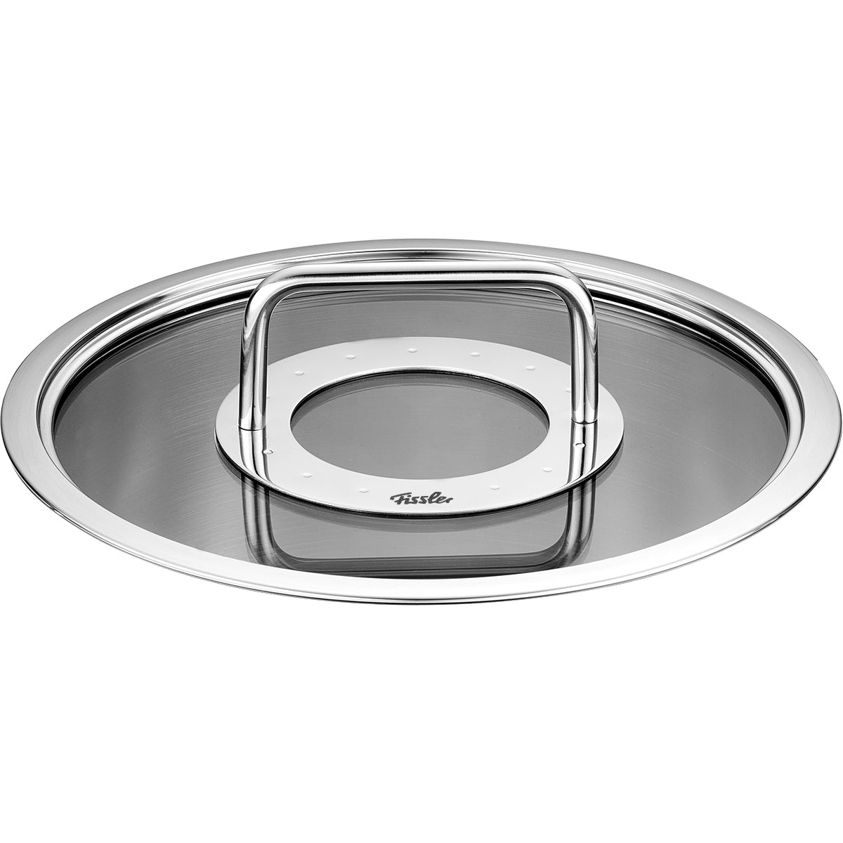 Fissler Adamant®/Pure Glasdeckel 24 cm: langlebiger, moderner Deckel mit großem Griff und Glasfenster zum Sichtkochen. Spülmaschinenfest.