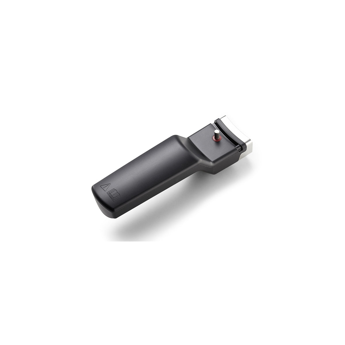 An elegant, black electric hair clipper with a white blade and red button on a white background - crafted with Fissler's modern precision design.