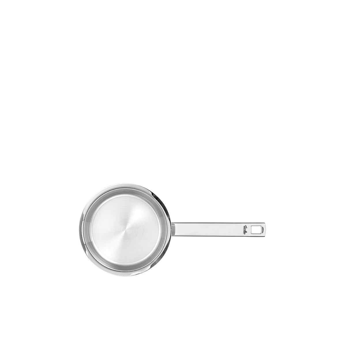 Fissler Original-Profi Collection® Saucepan 16 cm made of 18/10 Stainless Steel, without Lid, with long handle on a white background.